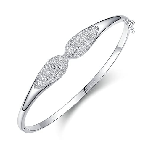 Bracelet femme argent nœud papillon anti-allergie en zircone cubique durable