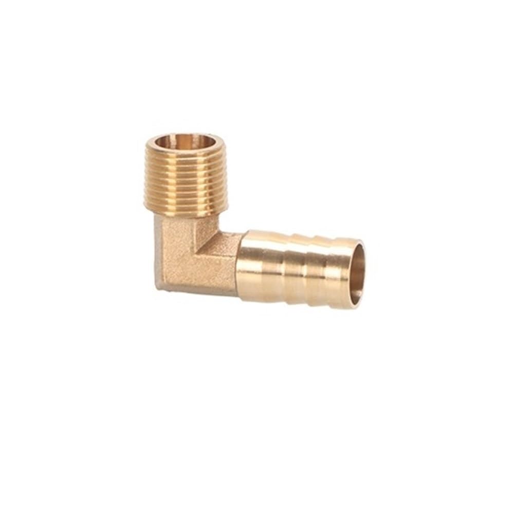Pipe Fitting Right Angle Elbow Water Delivery Fitting, PL Type 1/8 1/4 3/8 1/2inch BSP Brass Pipe, Barbed Connector(16MM*3/8INCH)