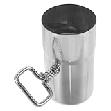 SHINEOFI Tubo de Chimenea de Acero Inoxidable 60Mm con Válvula de Aire Ajustable Cubierta Anti-Escaldadura y Conducto de Humos Portátil para Estufas de Exterior Camping y Picnic