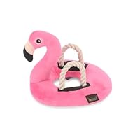 P.L.A.Y. Plush Dog Toys - Tropical Paradise Summer Pool Themed Durable Squeaker Chew Toy, Great for Puppies & All Size Dogs, Machine Washable (Flamingo Float)