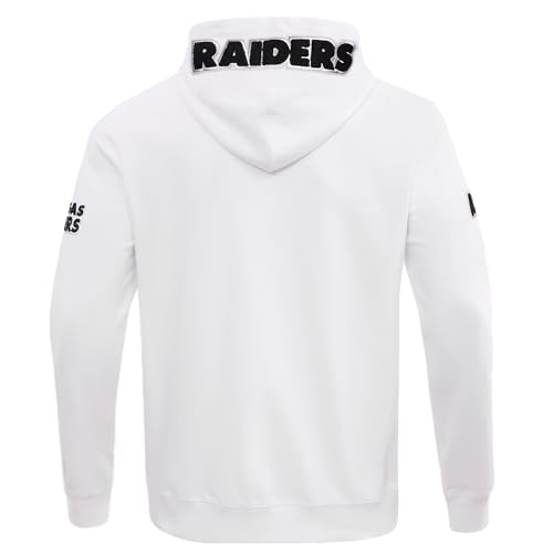 Pro Standard Mens NFL Las Vegas Raiders Classic Chenille Full Zip Hoodie White XL - Image 4