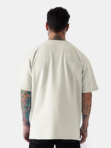 Image of The Souled StoreSolids: Eggshell WhiteOversized T-Shirts