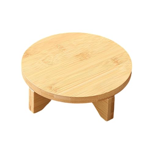 KLKCMS 木製のプランタースタンド小さな植物ポットスタンド頑丈な装飾丸い植木鉢ラックデスクトップ屋内屋内の鉢植え, 直径15.3cm