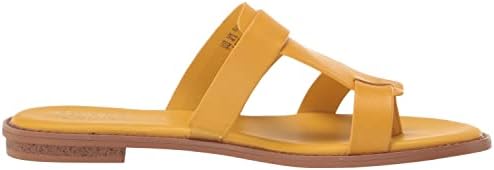 Franco Sarto Womens Gretta Flat Sandal Sunset Yellow Leather 9.5 M | Image 5