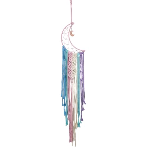 GORGECRAFT Atrapasueños de Luna Tejido Bohemio con Borlas de Colores Tapiz de Macramé para Colgar En la Pared de Media Luna de Ganchillo Bohemio Atrapasueños Hecho A Mano para Dormitorio Sala de Estar