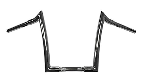 Dominator Industries 1 1 4 inch Meathook Monkey Ape Hanger Handlebar, 10 inch Rise, Chrome Compatible With 1996-2018 Dyna, Softail, Sportster and 1998-2013 Road Glide