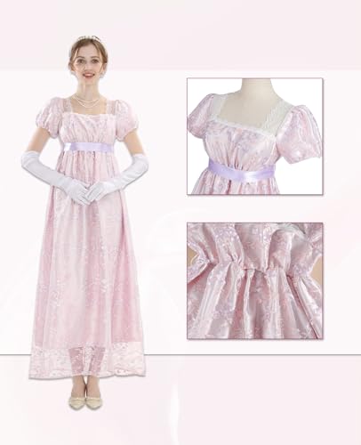 Image of NSPSTT Women Girls American Pioneer Colonial Dress Prairie Costume