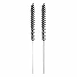 HARFINGTON 2pcs Wire Bore Brush Set 8 Inch Length 1/2 Inch Shank Stainless Steel Bristles Cleaning Brush for Clean Car Part Tube Kitchen Garage