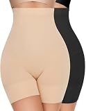 【Taille haute avec design antidérapant】 Cette gaine amincissante pour femmes avec contrôle du ventre est équipée de 4 tiges d'acier élastiques au-dessus de la taille et dispose d'un design côtelé dans la zone abdominale. Elle aide non seulement à maintenir le ventre plat grâce à une compression modérée, mais empêche également la shapewear de se rouler vers le haut ou vers le bas.