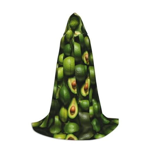 WCXTHGFA Disfraz de Halloween con estampado de aguacate, capa medieval con capucha cómoda, para cosplay, fiestas y mucho más