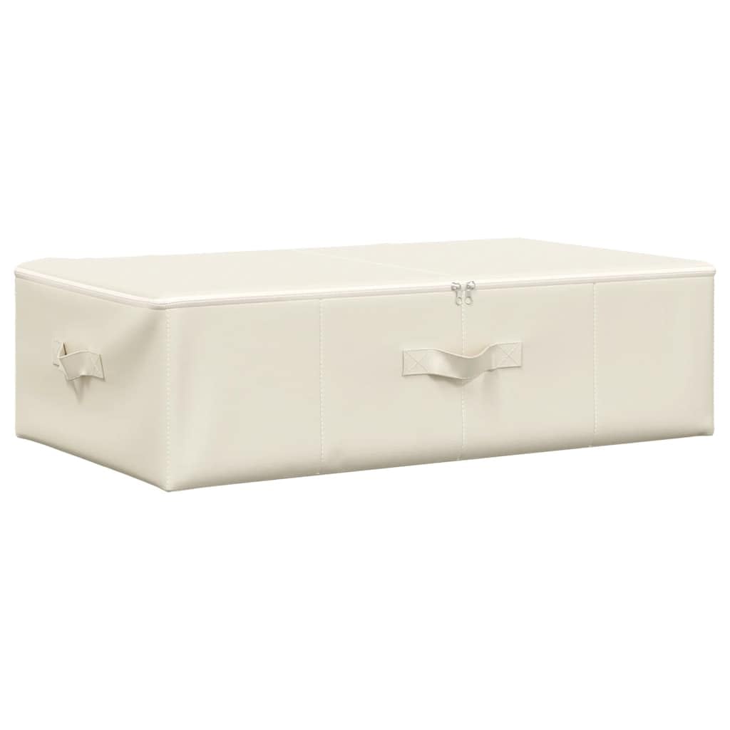 QZZCED Foldable Fabric Storage Box 70x40x18 cm Cream with Handle, Durable Decorative Organizer for Toys, Scarves, Socks, Books, Collapsible for Easy Storage
