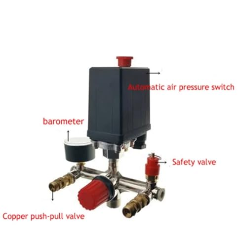 Régulateur compresseur air avec manomètre pressostat et valve J - 6