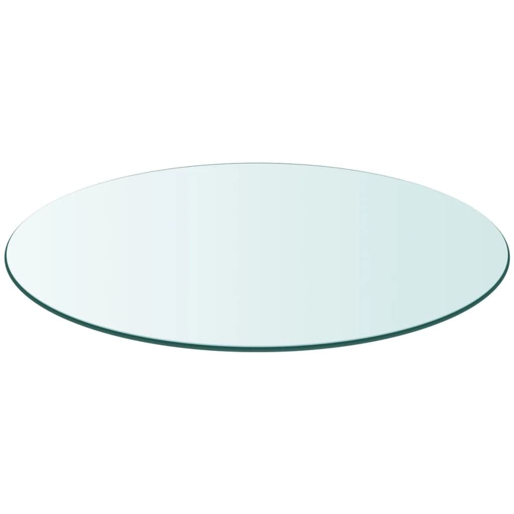 Generico Piano Tavolo Rotondo in Vetro Temperato 600 mm,Mobili,Accessori per tavoli,Piani per tavoli,Trasparente,6 kg,243627