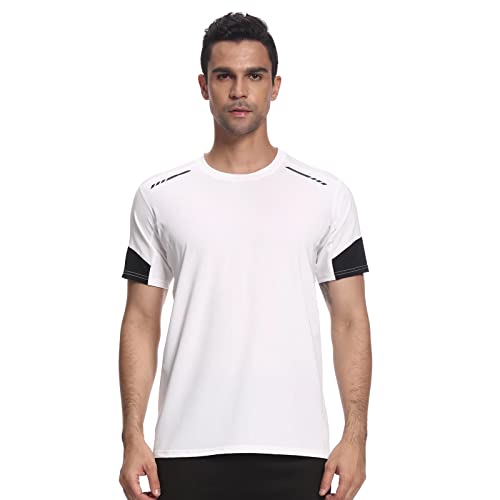 visionreast T-Shirt Herren Sport Running Kurzarm Schnelltrocknendes Atmungsaktives T Shirts Männer Funktionelles Stretch-Top Fitness Trainings Tshirt Cover