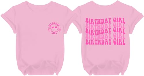 Image of YHHR Birthday Girl Shirt Tie Dye Girls Birthday Shirts 7-14 Year Kids Tops | Girls Birthday T Shirt, Cute B-Day Gifts Party Tops ,Birthday Outfits ,Letter Print Tees ,Graphic Short Sleeve Tee Tops
