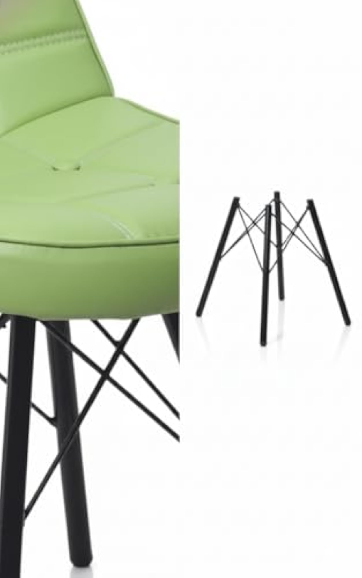 Modern Rexine Dining Chair with Sturdy Iron Frame