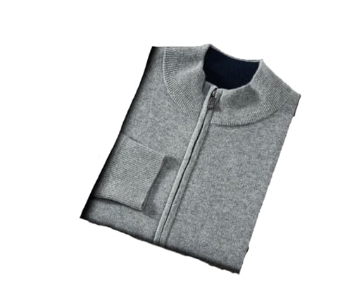 Men's Cardigan Double Layer Thick Sweater Zipper Knit Sweater Casual Long Sleever Warm Sweater