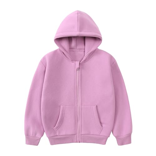 MYGBCPJS Boys Girls Thick Fleece Zip Up Hoodie Jacket Kids Long Sleeve Hooded Sweatshirt Zipper Hoody Coat with Pockets