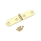 Single Small Utility Hinge Brass Plated 56mm x 13mm