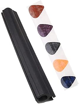 Jiayouy 7.3" Inches Microphone stand Guitar Pick Holder Rubber Guitar Picks Clamp Clip With 5 Picks