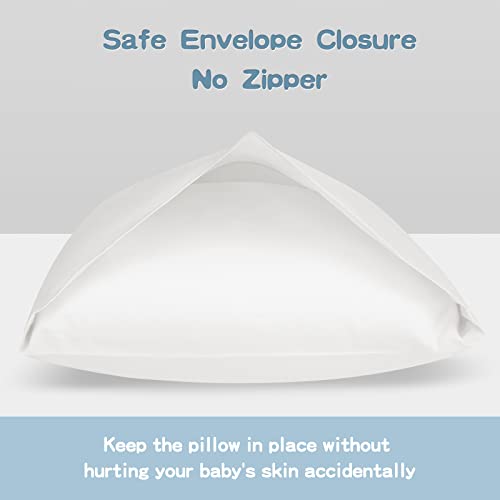 Organic Cotton Toddler Pillowcase 2 Pack, 14 X 20 Travel Pillow Case Cover For Babies, Kids, Boys And Girls, Soft And Breathable Small Pillow Cases With Envelope Closure, Ivory #TOP3