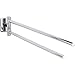 Price comparison product image tesa KLAAM Swing Arm Towel Bar - No Drill Two-Armed Towel Rail Chromed Metal and Stainless for the Bathroom with Swivelling Arms - Includes Removable Glue Solution