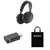 ゼンハイザー Sennheiser ワイヤレスヘッドホン MOMENTUM 4 Wireless Black + BTD600 Bluetooth USB アダブター+ 【特典】ゼンハイザーロゴ入りエコバッグ