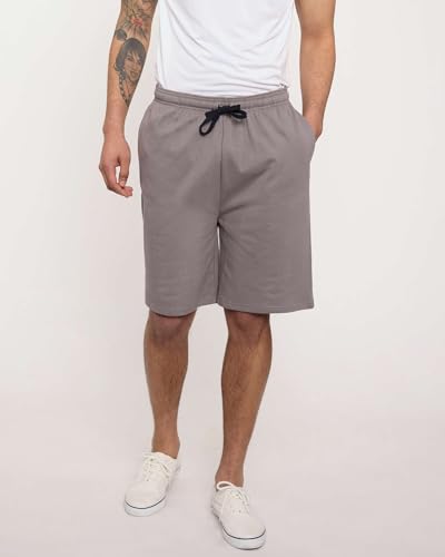 Real Essentials 3 Pack: Men’s 9" Cotton Fleece Sweat Short – Casual Gym, Lounge & Sleep Shorts with Pockets2