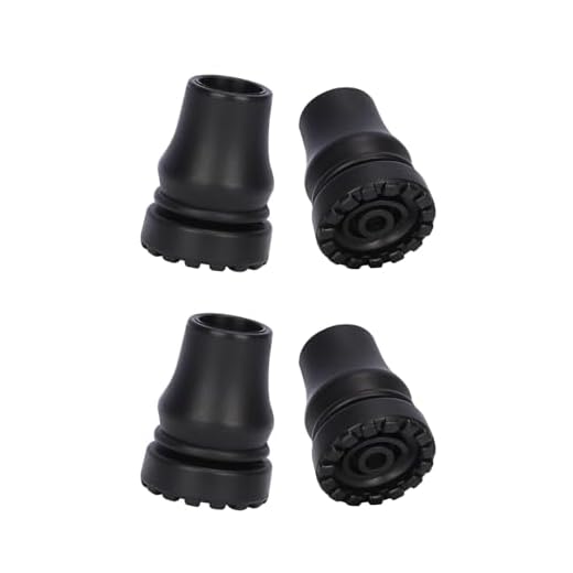 supregear Cane Tip 16 mm, 4 Pack Non-Slip Rubber Replacement Cane Tip for 16 mm Diameter Standard Walking Stick Folding Cane Crutch Accessory, Black