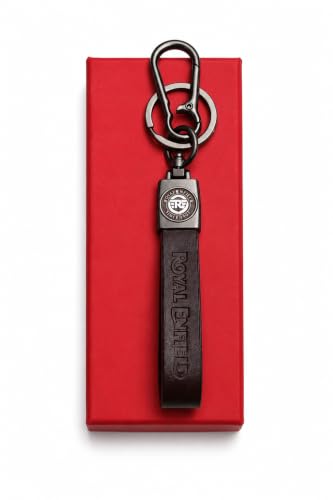 Image of Leather Strap Keychain, Embossed Logo Design, Durable Premium Key Ring for Bike Lovers & Gift Use