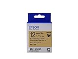 Epson LabelWorks Ribbon LK (Replaces LC) Tape Cartridge 1/2' Black on Gold (LK-4KBK) - for use with LabelWorks LW-300, LW-400, LW-600P and LW-700 Label Printers