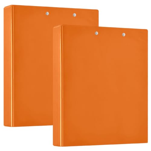 Classeur décoratif orange à anneaux en D robustes avec poches intérieures de rangement