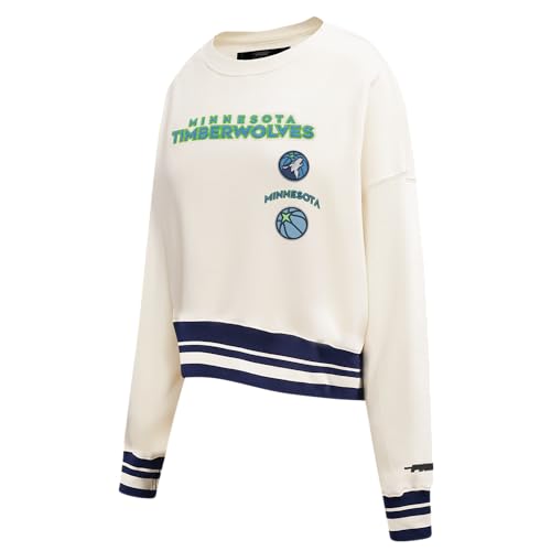 Sudadera de cuello redondo NBA Timberwolves para mujer estilo retro classics de Pro Standard 3