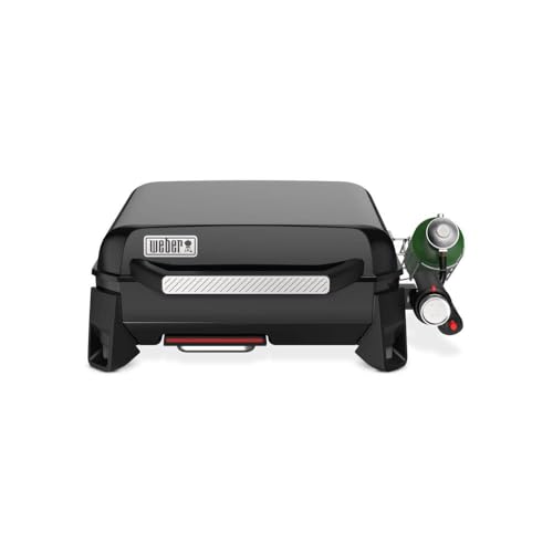Weber Slate 17 Rust-Resistant Tabletop Griddle for Outdoor Cooking 1 Burner Liquid Propane Black - Pre-Seasoned Carbon Steel 500F+ Heat