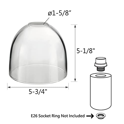 Image of Aspen Creative 23623-60-3, Clear Glass Shade for Lighting Fixture /Vanity Light /Wall Light, Size: 5-3 /4 inch D x 5-1 /8 inch H, 3Pcs /Pack
