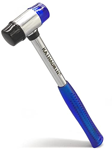 Rubber Mallet Hammer KAIHAOWIN Small Rubber Mallet Rubber Mallet with Ergonomic Shaped Anti-Slip Handle for Jewelry Leather Crafts Woodworking (25mm Blue Upgraded Version)
