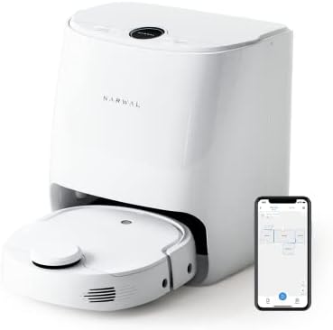 NARWAL T10 Mop Robot, 4-in-1 Robot Vacuum and Mop with Self Cleaning Station, Self Washing and Drying Robot Mop with LiDAR Navigation, Smart Mapping, 2 Suction Mode for Hard Floor and Pet Hair, White