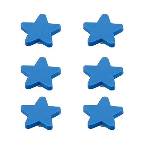 CcHhyyt Lot de 6 Boutons de Tiroir en Caoutchouc Souple en Forme de Dessin Animé pour Enfants Filles Garçons Placards Juets Bibliothèque（Bleue étoile）