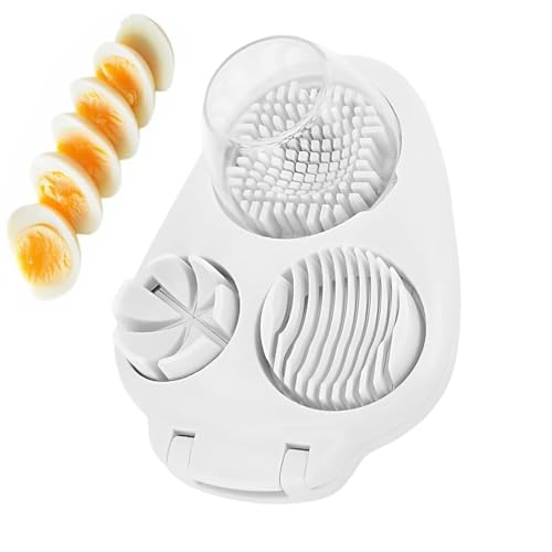 Cortadora De Huevos - Picadora De Acero Inoxidable, Herramienta De Corte De Alambre De 3 Vías, Cocina Multiusos Con Contenedor | Cortador de verduras duras y de frutas que favorece el corte fácil y me