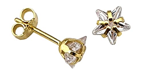 Ohrstecker Zirkonia Gold 333 Stern Ohrringe 8 Karat Stecker