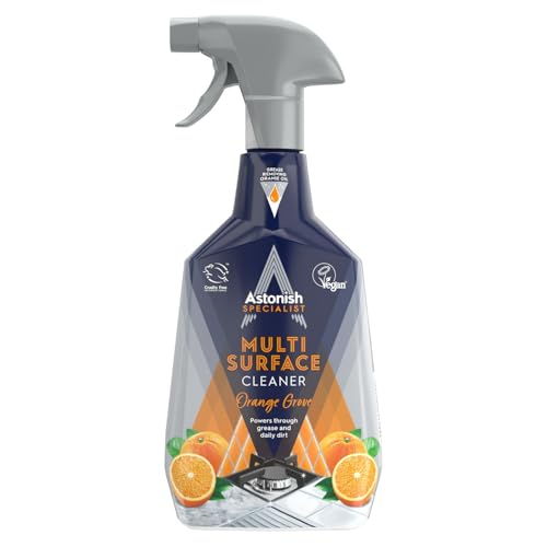 Image of Astonish Specialist Multi Surface Cleaner - Orange Grove Scented Heavy Duty Kitchen Cleaner - Cruelty Free Formula Cuts Through Grease And Stains On Kitchen Surfaces & Oven Doors, 750ml Spray Bottle