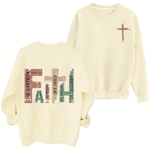 Sfyhnopy Christian Sweatshirt for Women Jesus Faith Religious Tops Bible