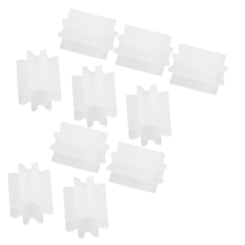 uxcell 10 Pcs White Plastic 8 Teeth 2mm Shaft Dia DIY RC Model Gears