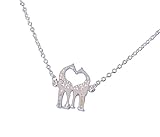 New Fashion Heart Giraffe Necklace (Silver)