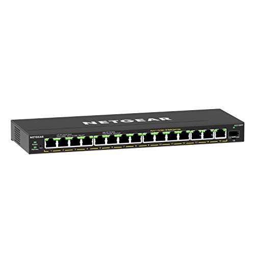 NETGEAR 16-Port PoE Gigabit Ethernet Easy Smart Managed Essentials Switch (GS316EPP) - with 15 x PoE+ @ 231W, 1 x 1G SFP Port, Desktop or Wall Mount by NETGEAR - Used condition - US$186.10
