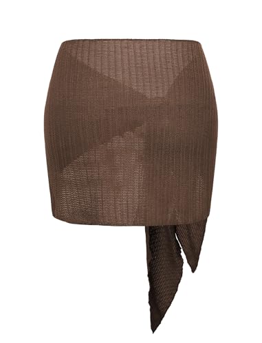 Image of ZAFUL Boho Beach Cover Ups for Women Sarong Coverups Sheer Bikini Chiffon Wraps Skirts for Swimwear