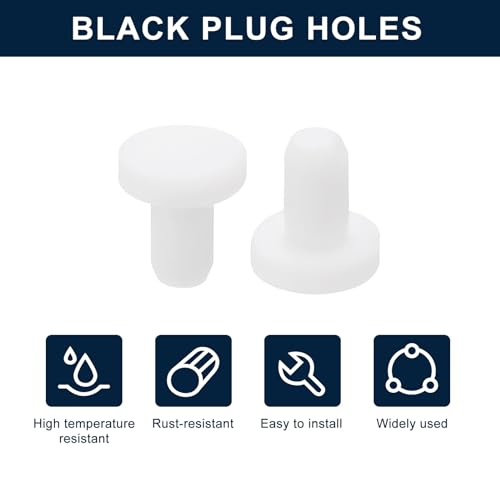 Image of uxcell 32 Pieces White Rubber Stopper, 3.3mm Plug Holes for 3mm /0.11 inch Hole