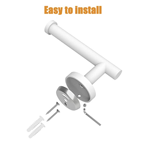 Chihod Toilet Paper Holder & Towel Ring White Hand Towel Holder 2-Pieces Bathroom Accessories Towel Rack Wall Mounted Bathroom Hardware Set Stainless Steel #TOP6