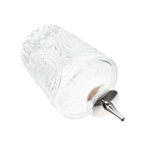 Yardwe Botella de Vidrio para Bitters con Sello a Prueba de Fugas y Tapón Removible, Diseño Retro Decorativo y Elegante para Decoración del Hogar