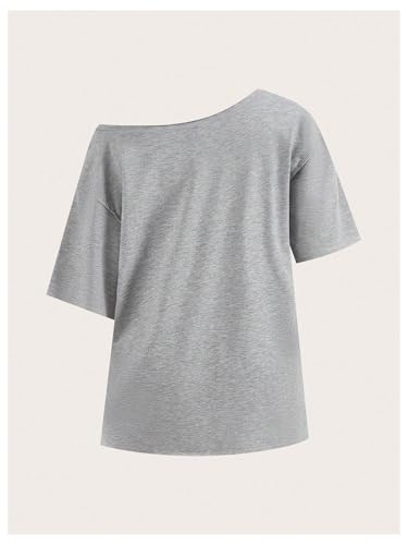 SOLY HUX Women's Number Graphic Tees Letter Print Off The Shoulder Short Sleeve Loose T Shirt Tops2